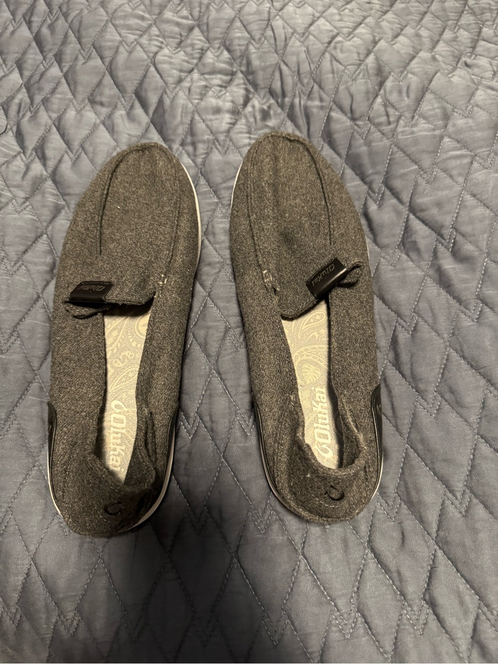 OluKai Men’s Charcoal Gray Slip-On Loafers
